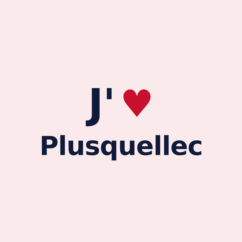 Magnet personnalisé Plusquellec — design J'aime Plusquellec