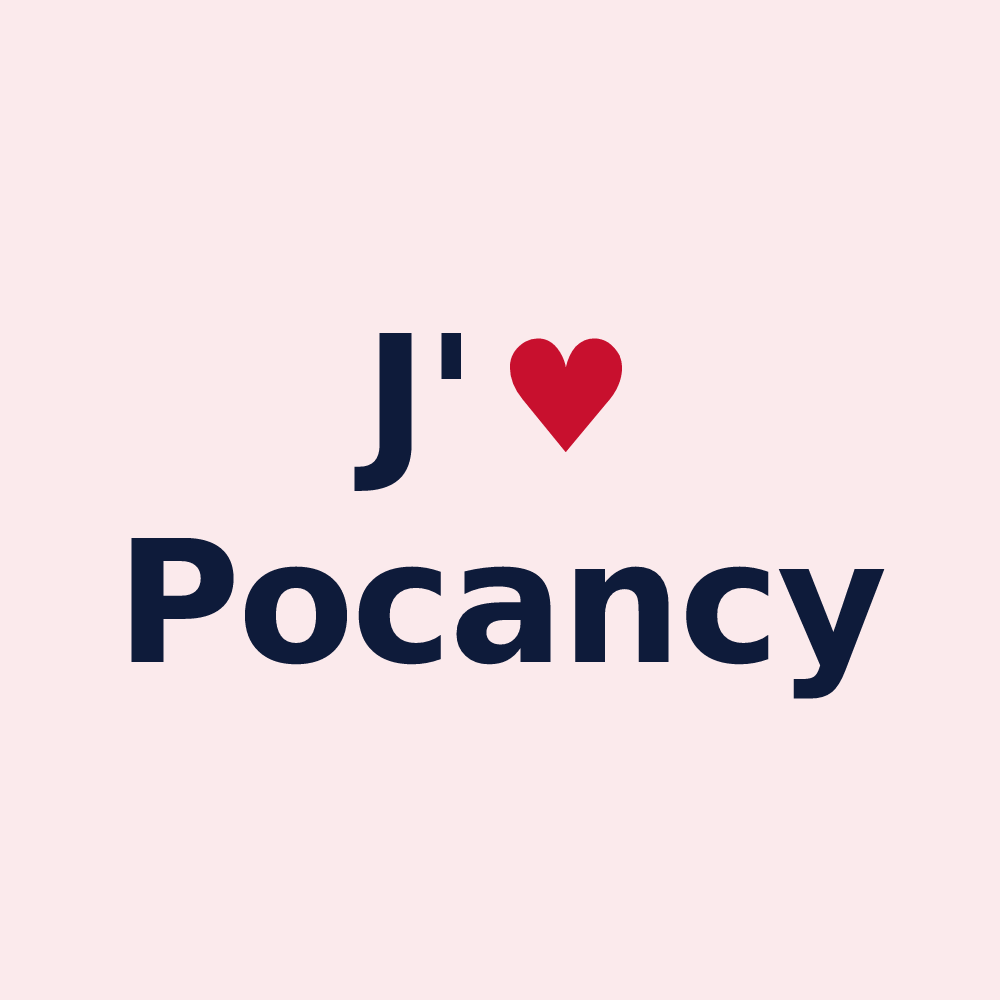 Magnet personnalisé Pocancy — design « J'aime Pocancy » imprimé sur le magnet