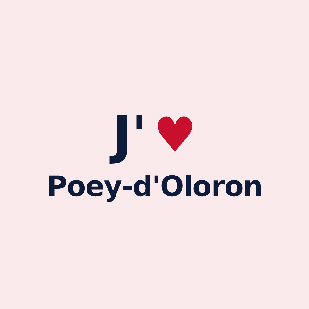 Magnet personnalisé Poey-d'Oloron — design J'aime Poey-d'Oloron
