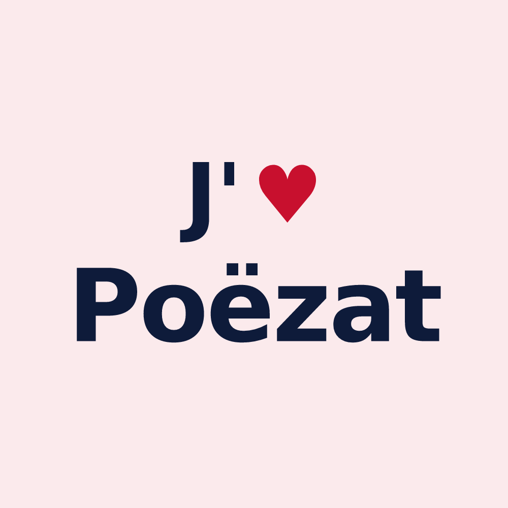 Magnet personnalisé Poëzat — design J'aime Poëzat