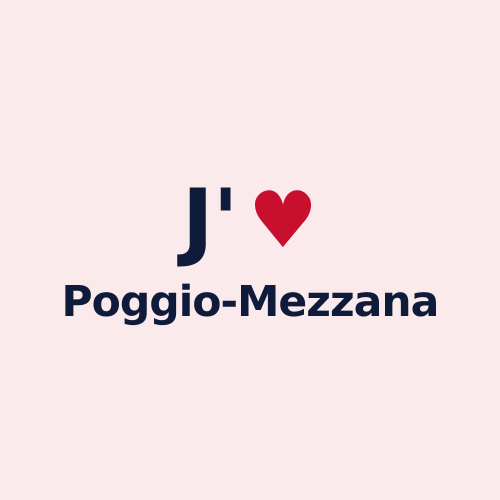 Magnet personnalisé Poggio-Mezzana — design « J'aime Poggio-Mezzana » imprimé sur le magnet