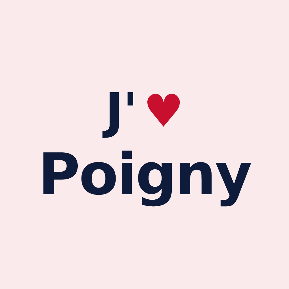 Magnet personnalisé Poigny — design J'aime Poigny