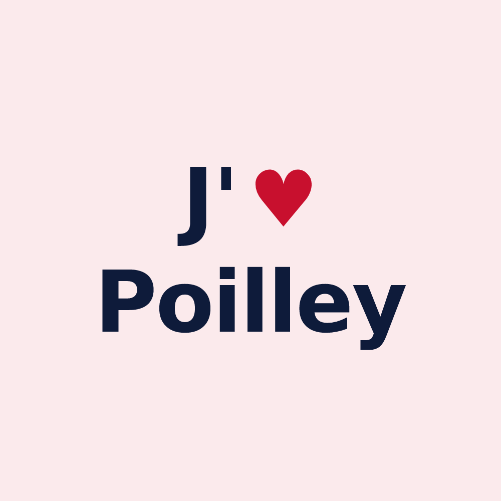 Magnet personnalisé Poilley — design J'aime Poilley
