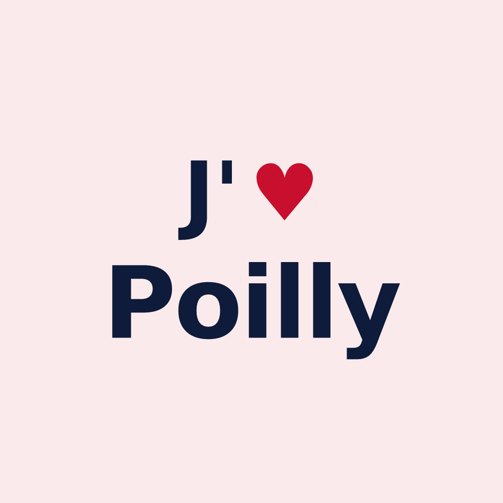 Magnet personnalisé Poilly — design J'aime Poilly