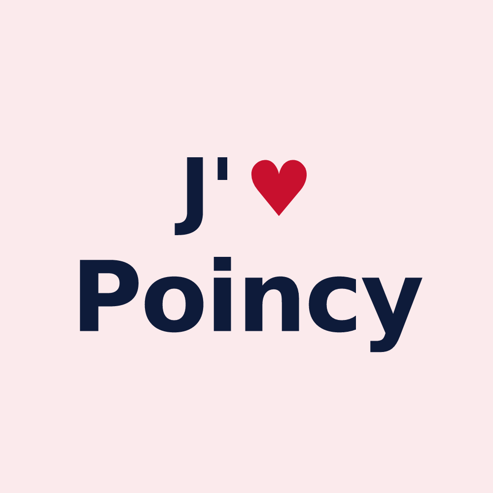 Magnet personnalisé Poincy — design J'aime Poincy