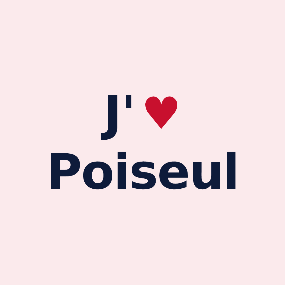 Magnet personnalisé Poiseul — design J'aime Poiseul