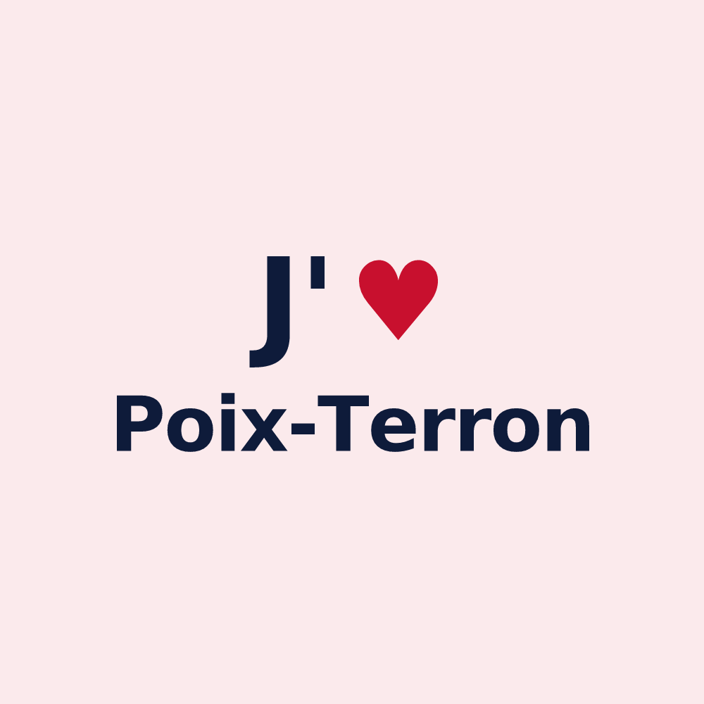 Magnet personnalisé Poix-Terron — design J'aime Poix-Terron