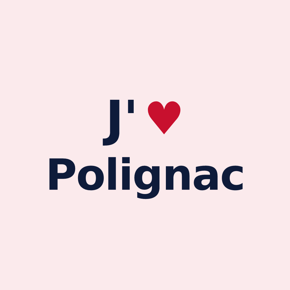 Magnet personnalisé Polignac — design J'aime Polignac