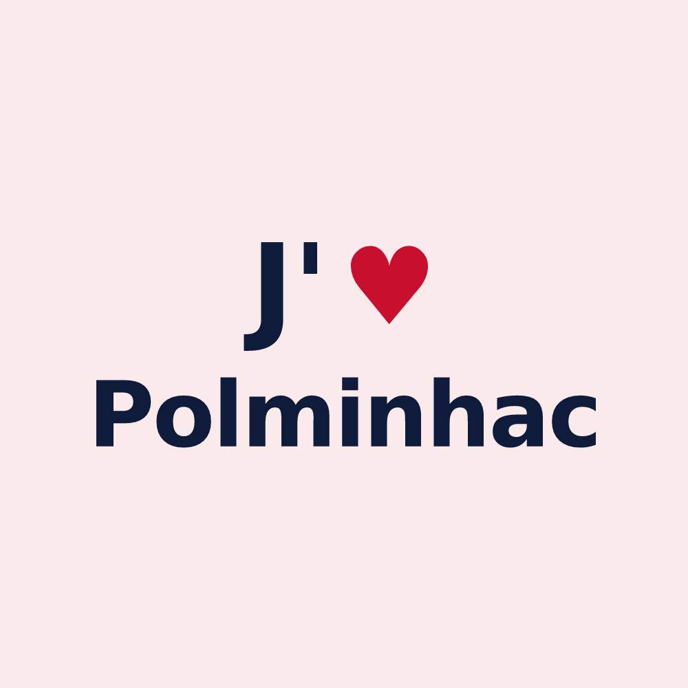 Magnet personnalisé Polminhac — design J'aime Polminhac