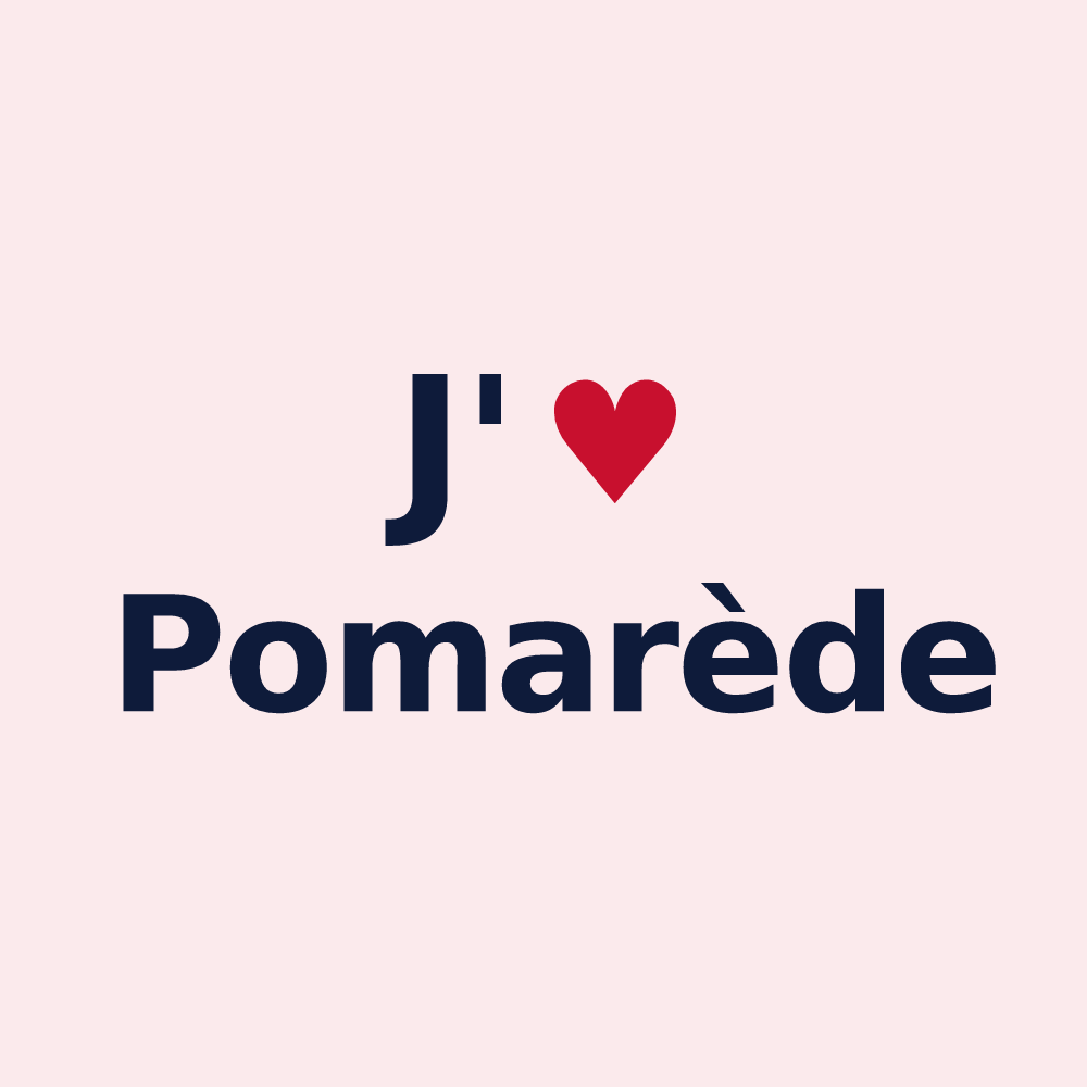 Magnet personnalisé Pomarède — design J'aime Pomarède