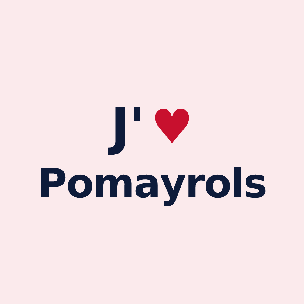 Magnet personnalisé Pomayrols — design J'aime Pomayrols