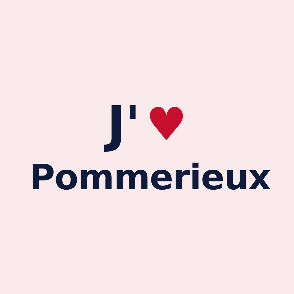 Magnet personnalisé Pommerieux — design « J'aime Pommerieux » imprimé sur le magnet