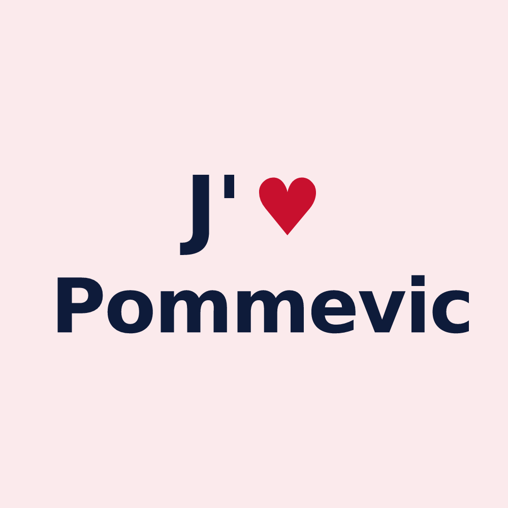 Magnet personnalisé Pommevic — design J'aime Pommevic