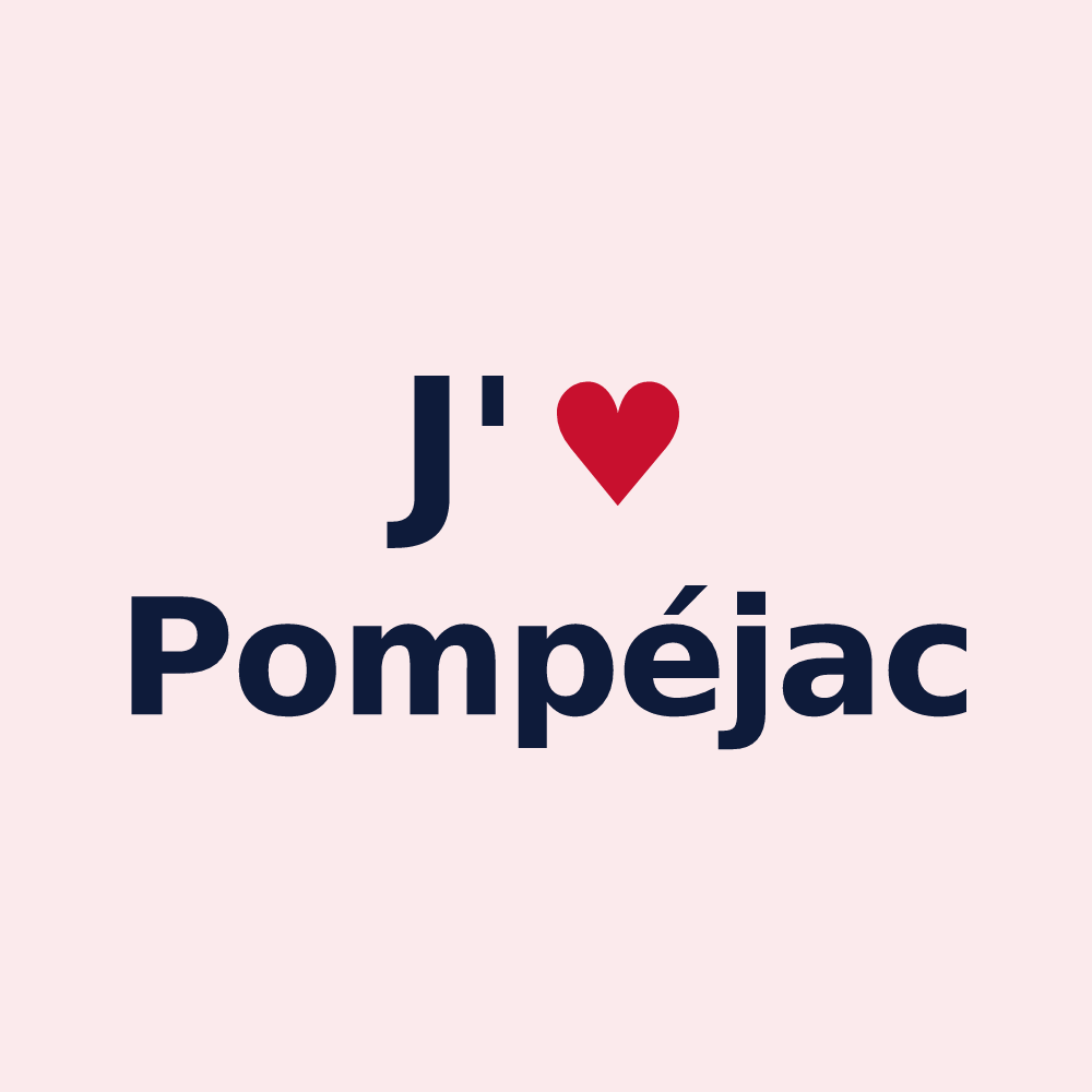 Magnet personnalisé Pompéjac — design J'aime Pompéjac