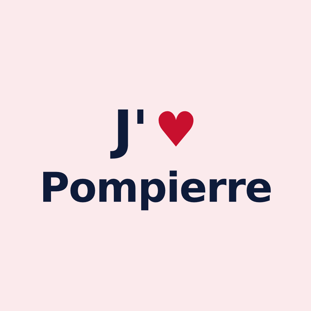 Magnet personnalisé Pompierre — design J'aime Pompierre