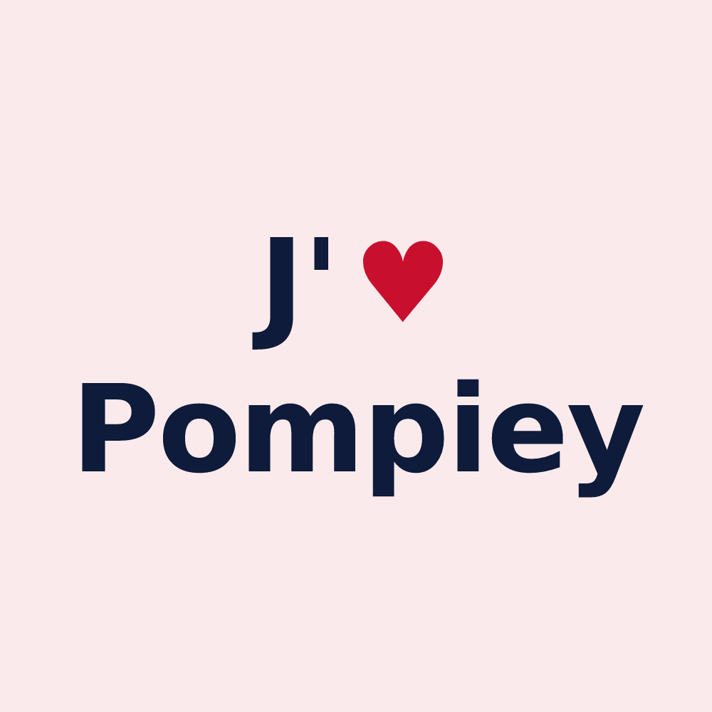 Magnet personnalisé Pompiey — design J'aime Pompiey