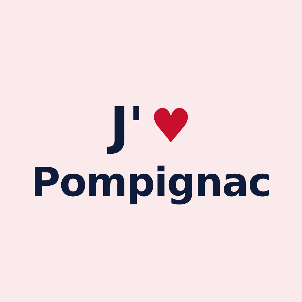 Magnet personnalisé Pompignac — design J'aime Pompignac