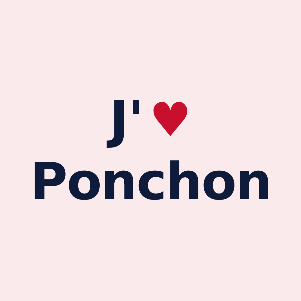 Magnet personnalisé Ponchon — design J'aime Ponchon