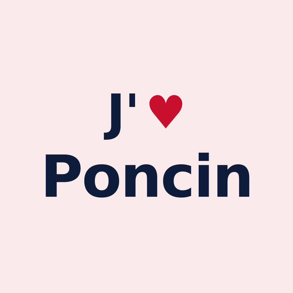 Magnet personnalisé Poncin — design J'aime Poncin