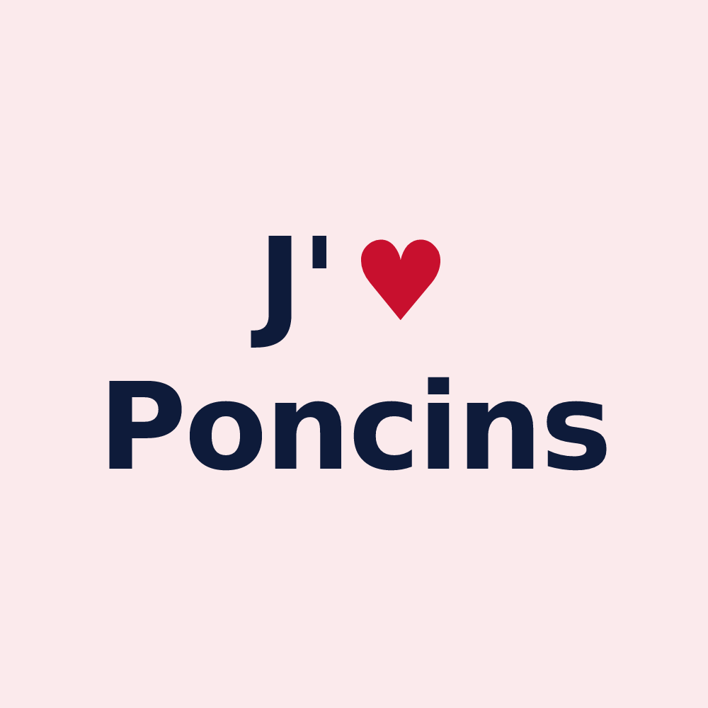Magnet personnalisé Poncins — design J'aime Poncins