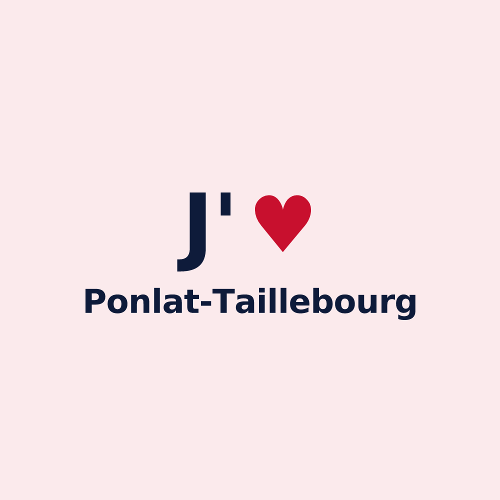 Magnet personnalisé Ponlat-Taillebourg — design J'aime Ponlat-Taillebourg