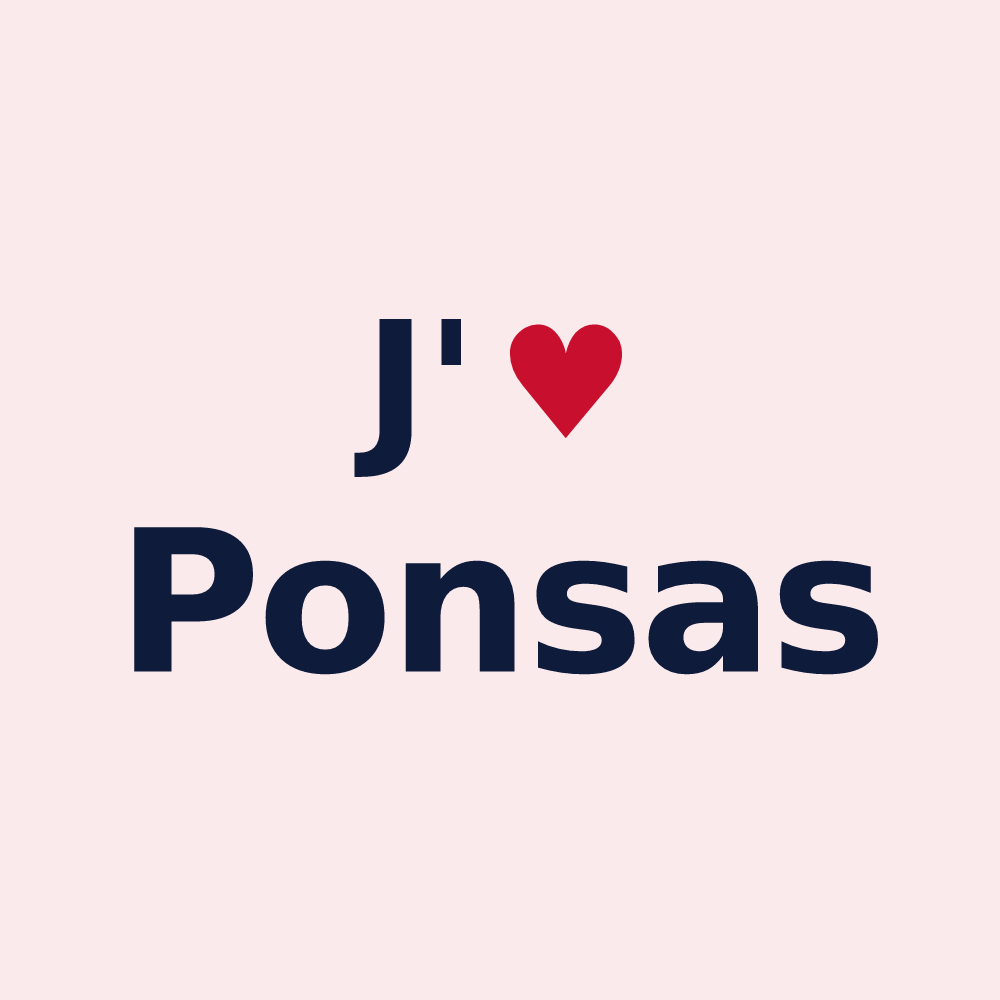 Magnet personnalisé Ponsas — design J'aime Ponsas