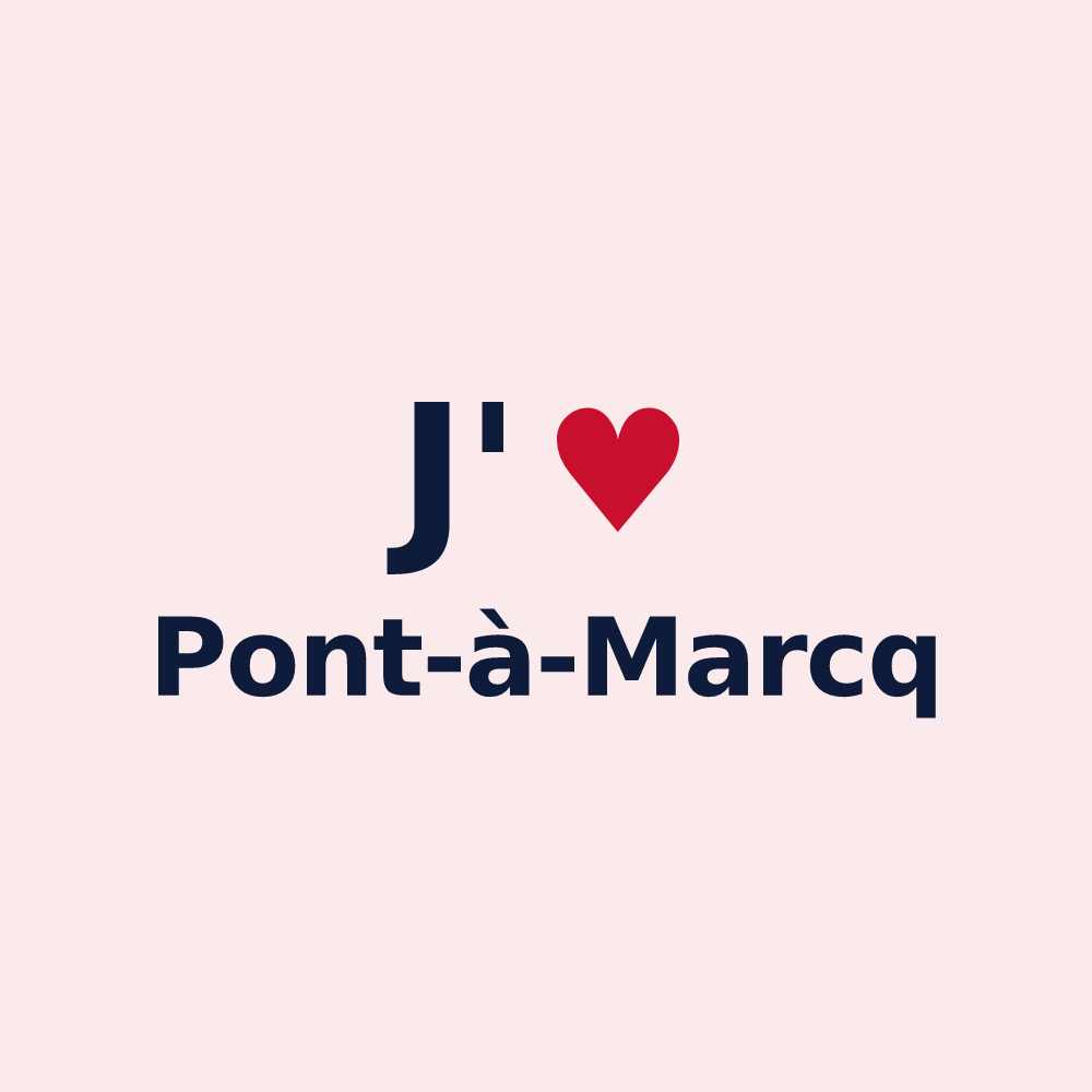 Magnet personnalisé Pont-à-Marcq — design « J'aime Pont-à-Marcq » imprimé sur le magnet