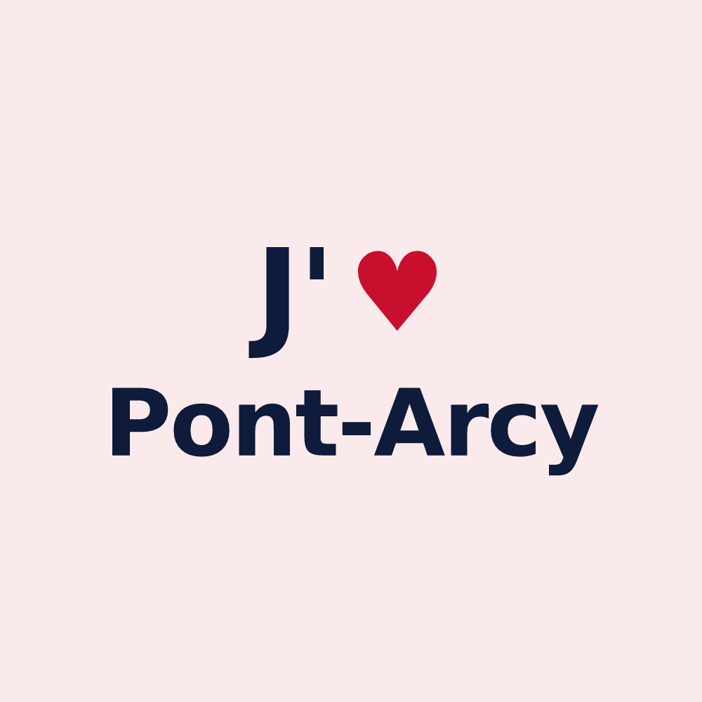 Magnet personnalisé Pont-Arcy — design J'aime Pont-Arcy