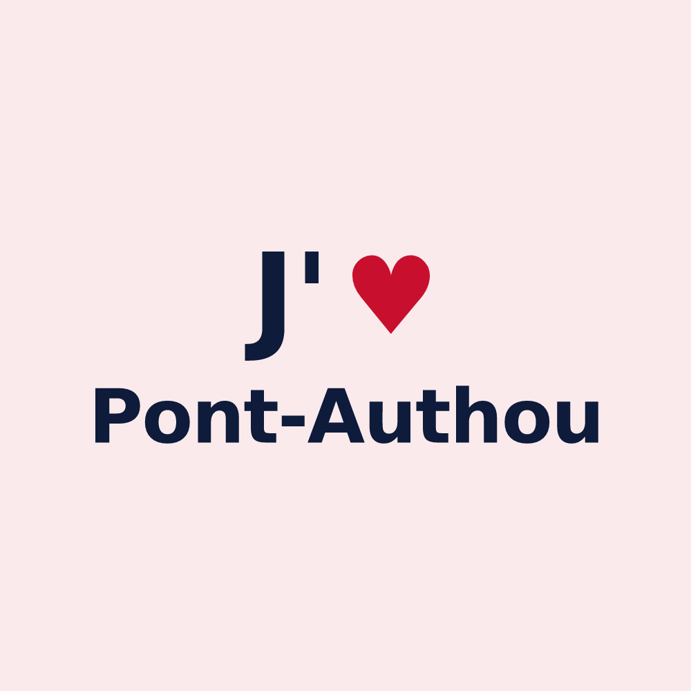 Magnet personnalisé Pont-Authou — design « J'aime Pont-Authou » imprimé sur le magnet