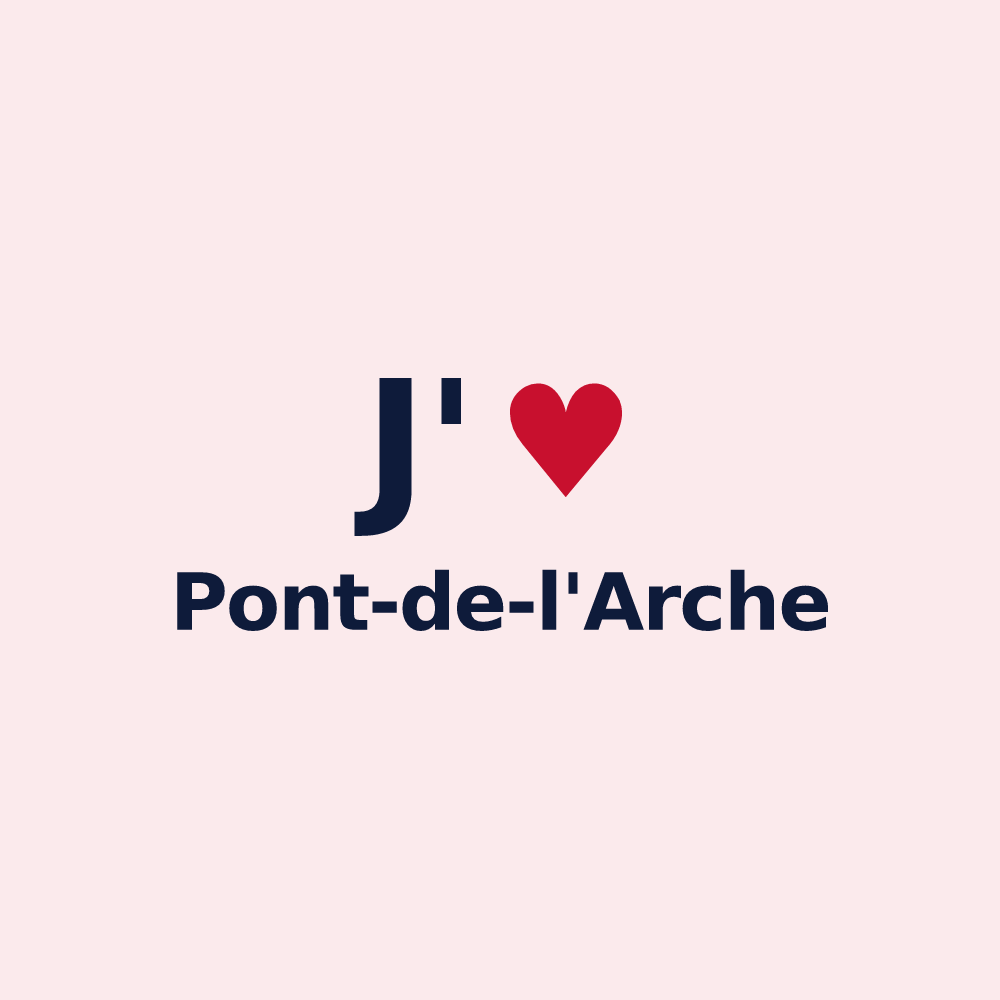 Magnet personnalisé Pont-de-l'Arche — design J'aime Pont-de-l'Arche