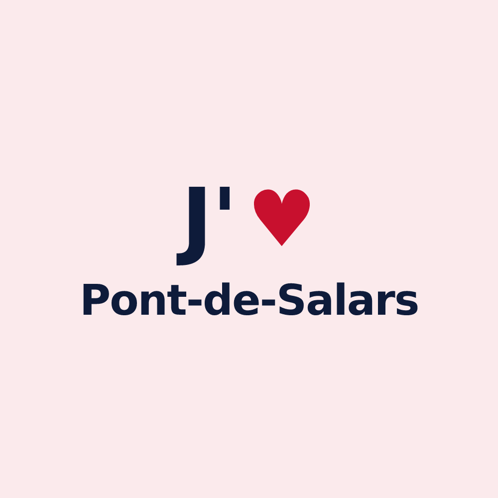 Magnet personnalisé Pont-de-Salars — design J'aime Pont-de-Salars