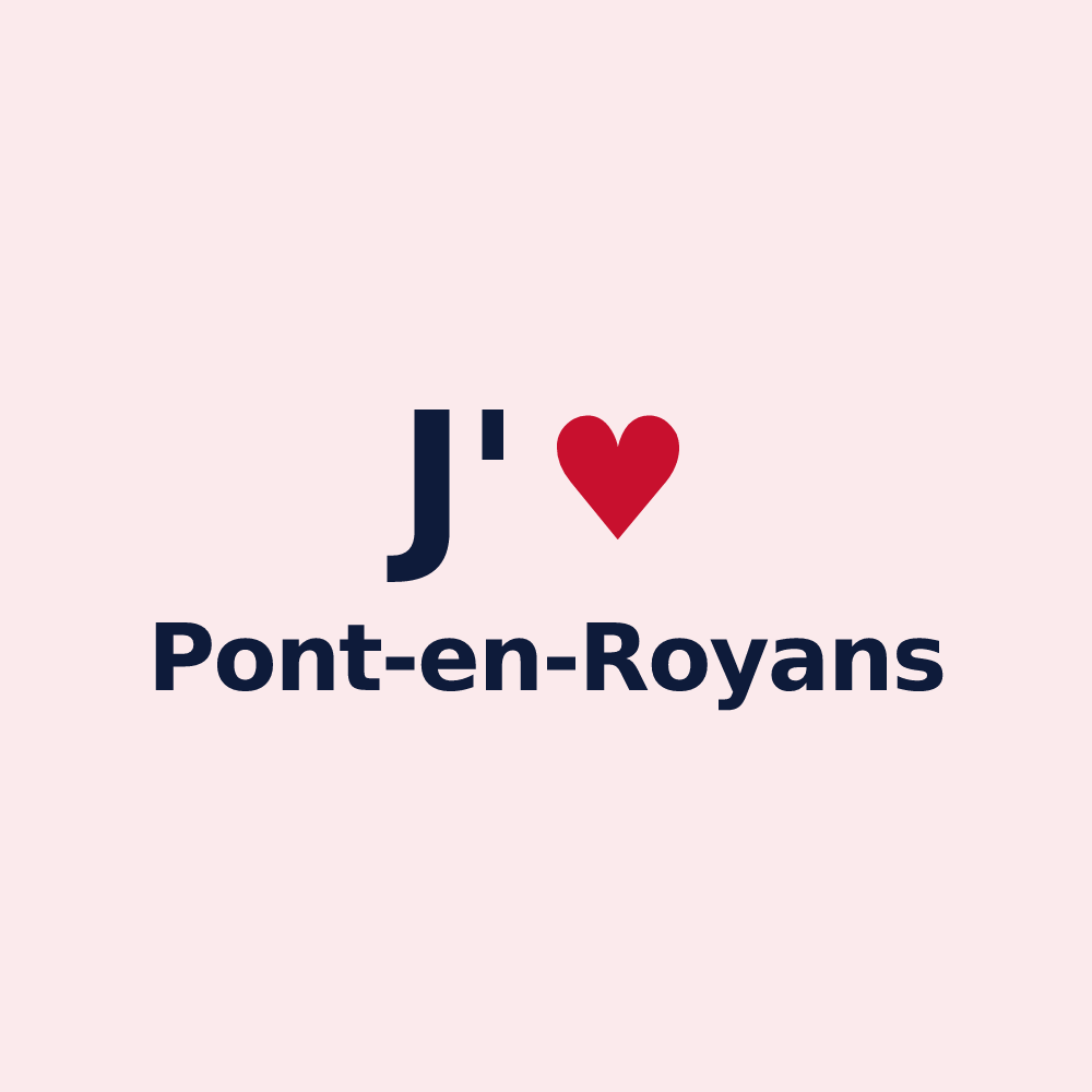 Magnet personnalisé Pont-en-Royans — design J'aime Pont-en-Royans