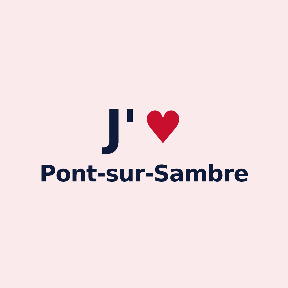 Magnet personnalisé Pont-sur-Sambre — design J'aime Pont-sur-Sambre