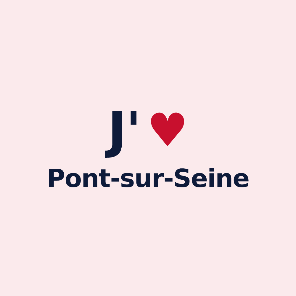 Magnet personnalisé Pont-sur-Seine — design J'aime Pont-sur-Seine