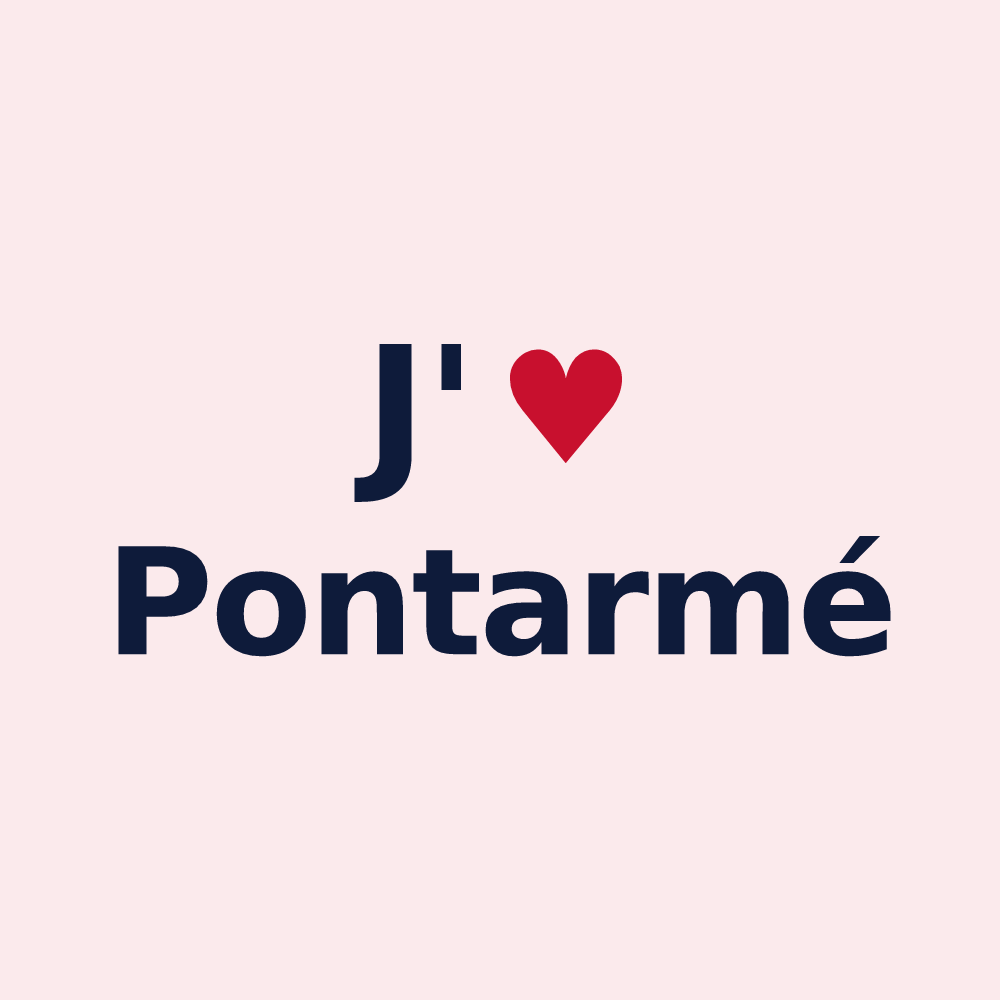 Magnet personnalisé Pontarmé — design J'aime Pontarmé