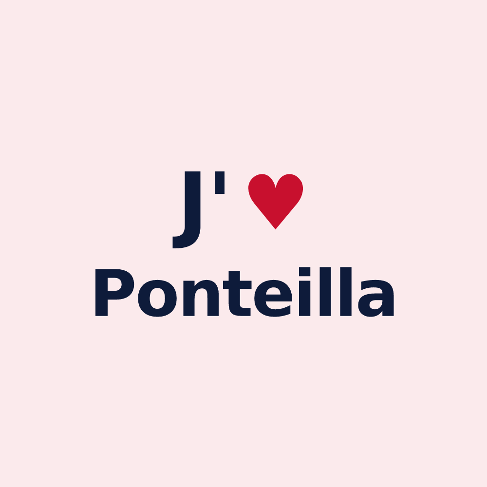 Magnet personnalisé Ponteilla — design « J'aime Ponteilla » imprimé sur le magnet