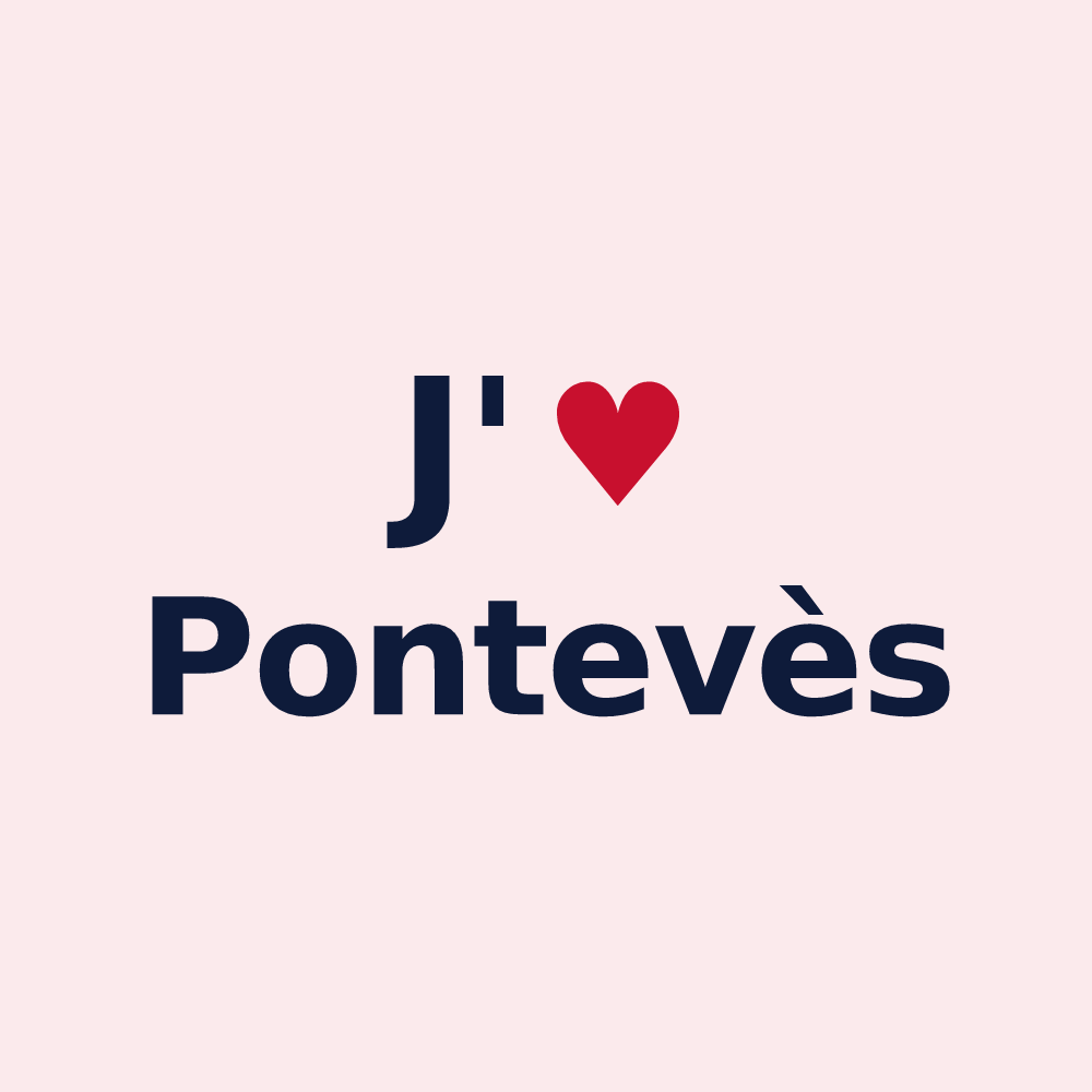 Magnet personnalisé Pontevès — design « J'aime Pontevès » imprimé sur le magnet
