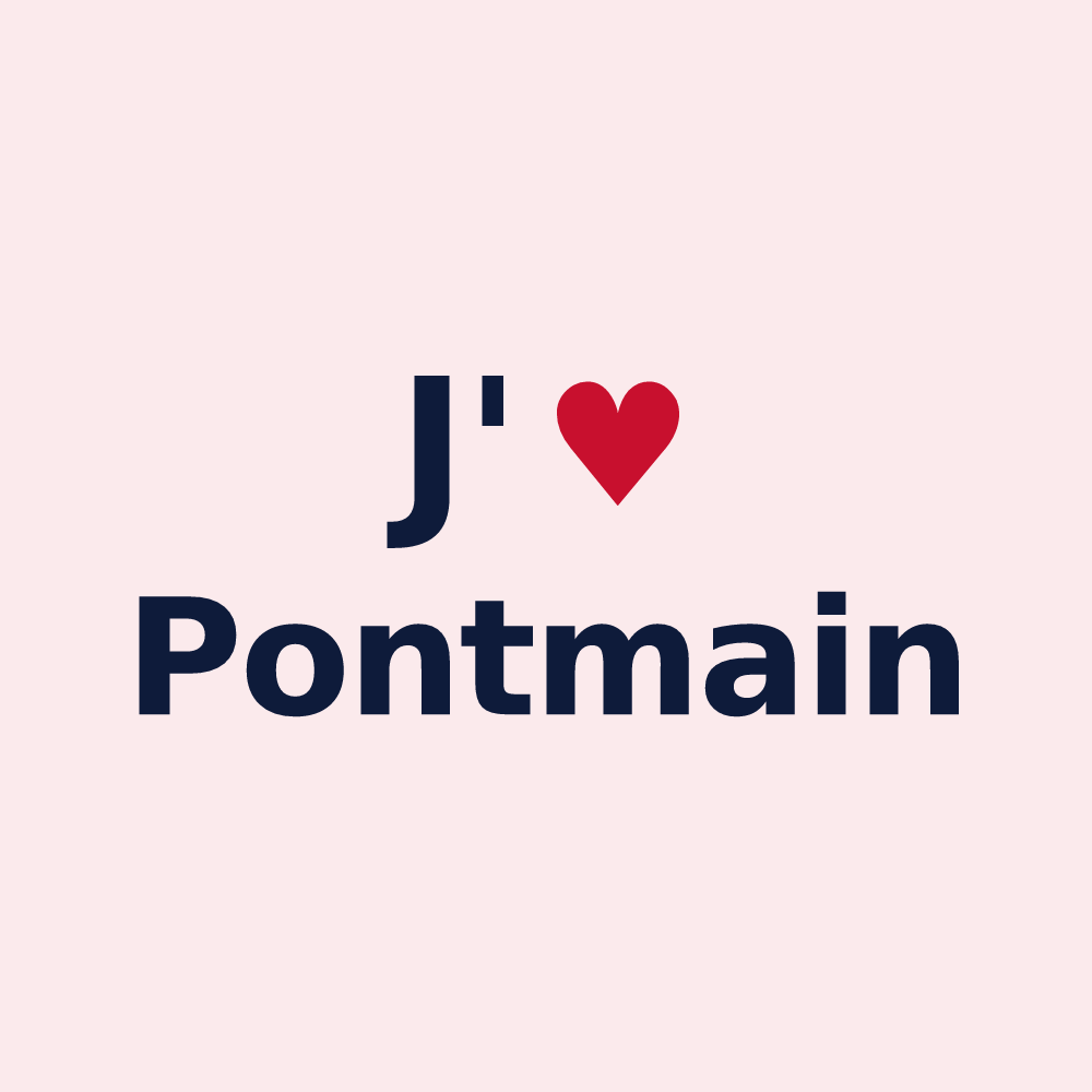 Magnet personnalisé Pontmain — design J'aime Pontmain