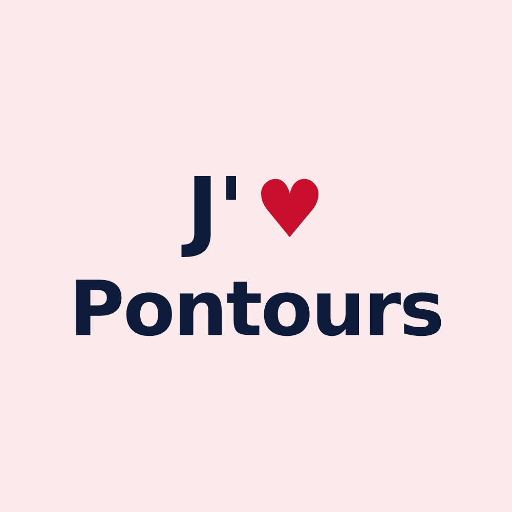 Magnet personnalisé Pontours — design J'aime Pontours