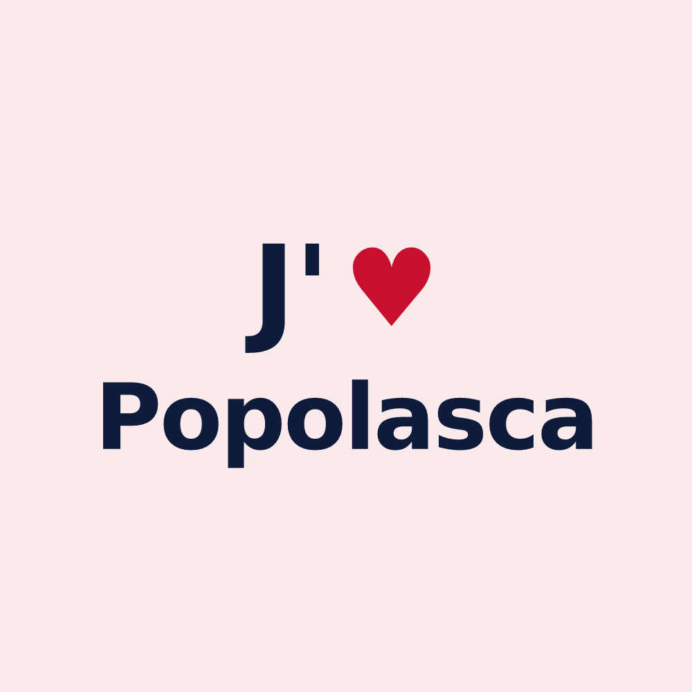 Magnet personnalisé Popolasca — design J'aime Popolasca