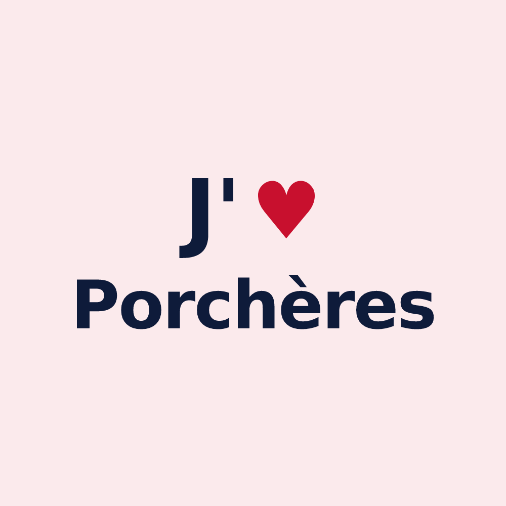 Magnet personnalisé Porchères — design J'aime Porchères