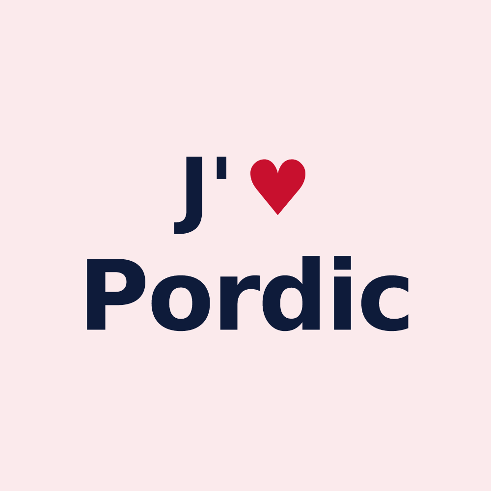 Magnet personnalisé Pordic — design J'aime Pordic