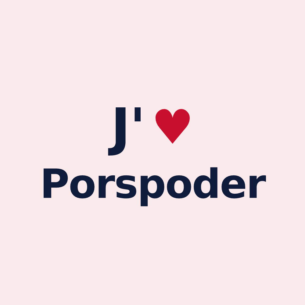 Magnet personnalisé Porspoder — design J'aime Porspoder