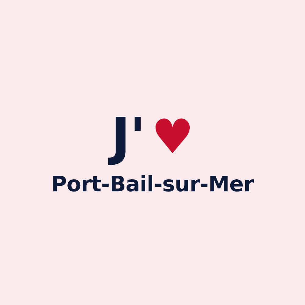 Magnet personnalisé Port-Bail-sur-Mer — design J'aime Port-Bail-sur-Mer