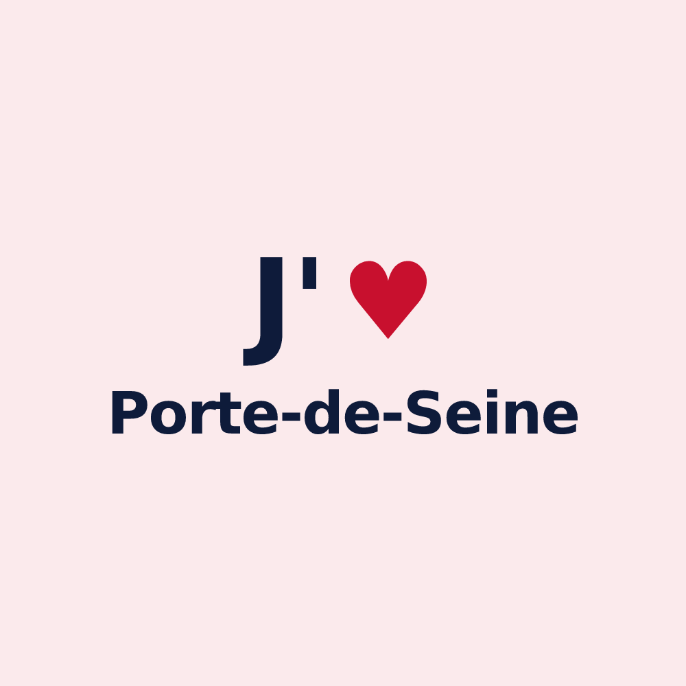 Magnet personnalisé Porte-de-Seine — design « J'aime Porte-de-Seine » imprimé sur le magnet