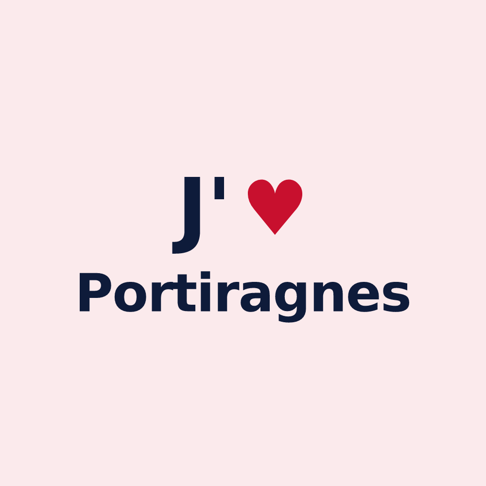 Magnet personnalisé Portiragnes — design J'aime Portiragnes