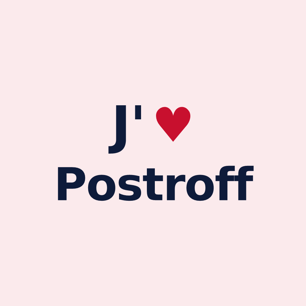 Magnet personnalisé Postroff — design J'aime Postroff