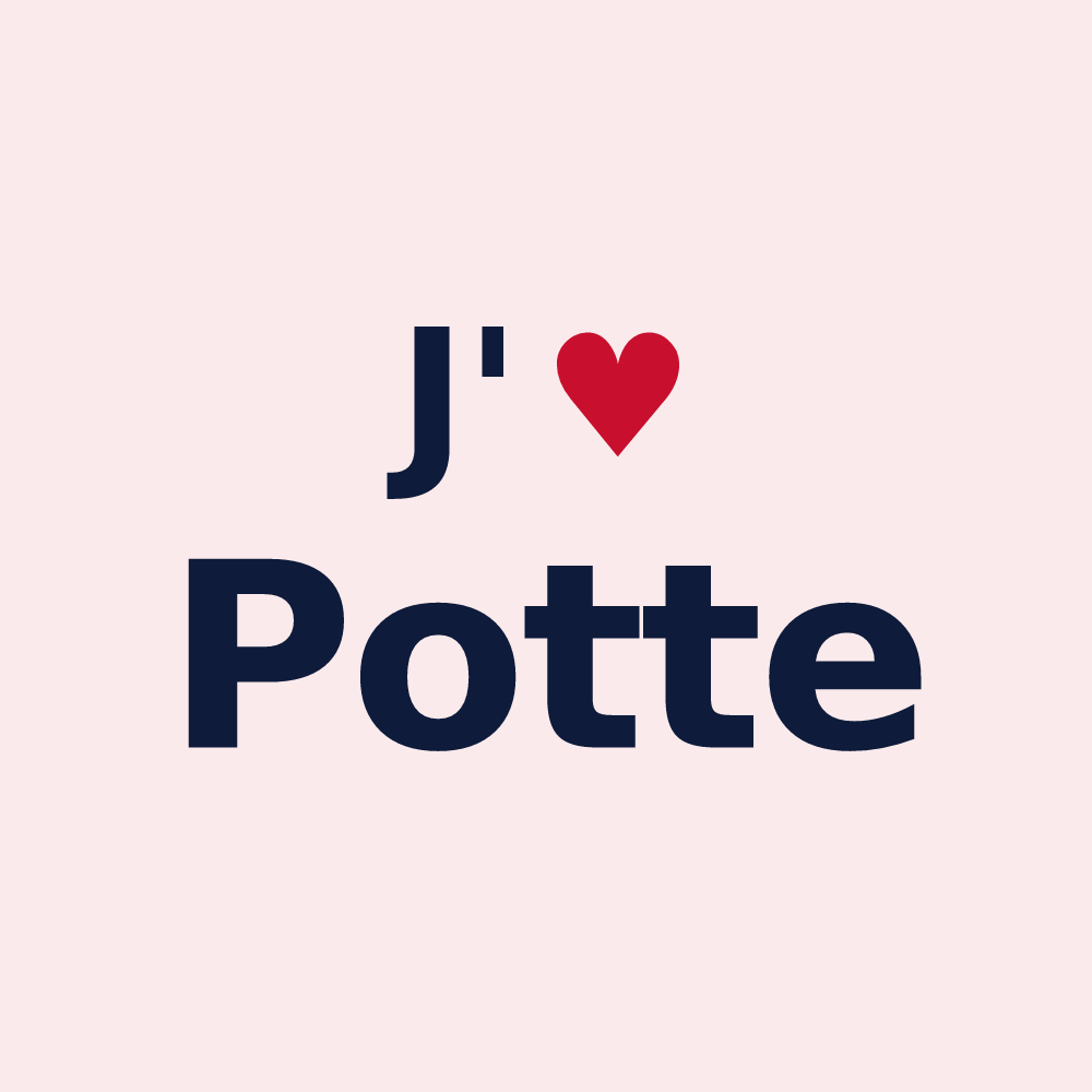 Magnet personnalisé Potte — design J'aime Potte