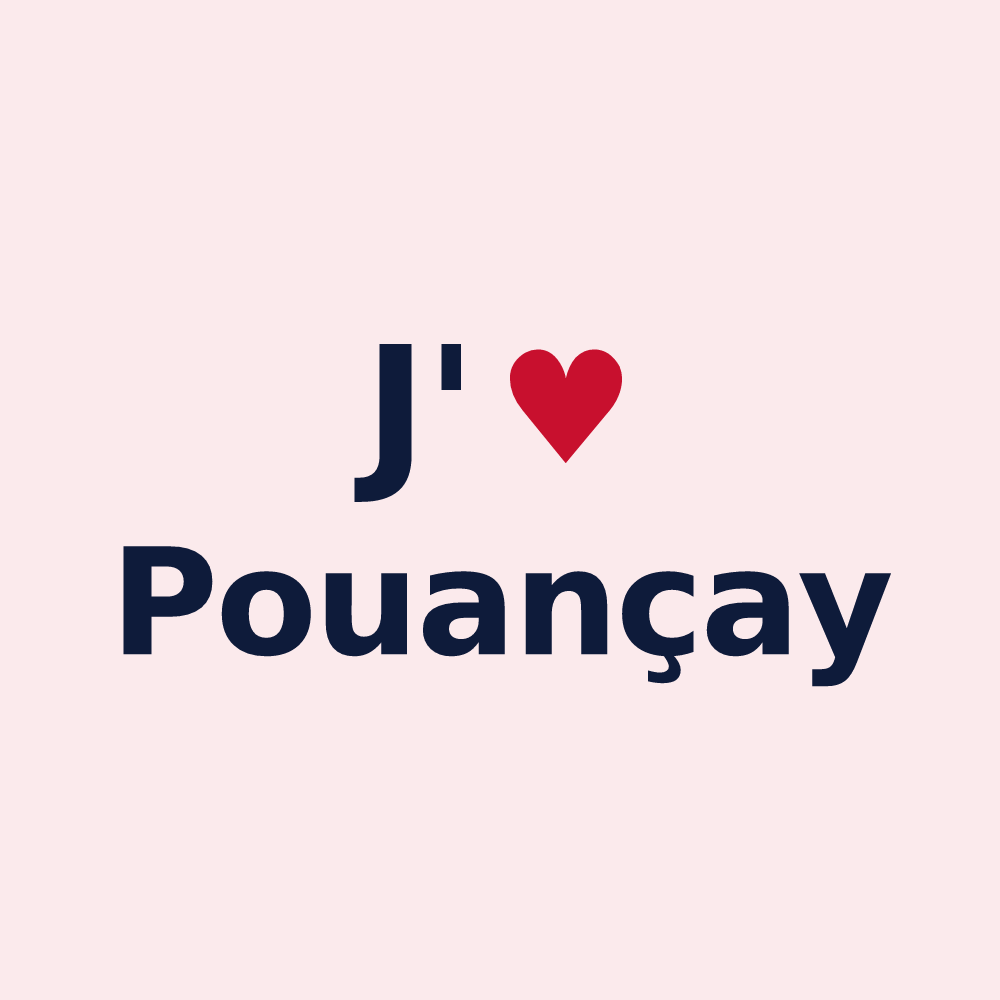 Magnet personnalisé Pouançay — design J'aime Pouançay