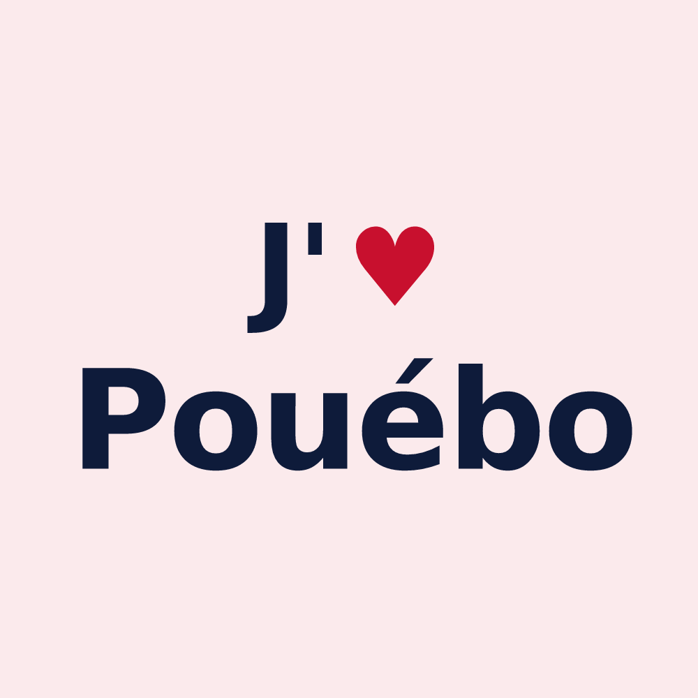 Magnet personnalisé Pouébo — design J'aime Pouébo